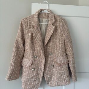 Women's Pink Tweed Blazer